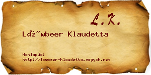 Löwbeer Klaudetta névjegykártya